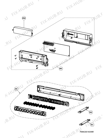 Взрыв-схема вытяжки Zanussi DD5660V - Схема узла Command panel 037